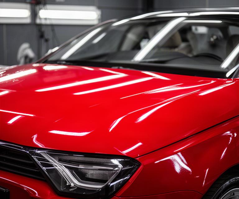 Red Audi with bright even gloss after end of lease paint enhancement