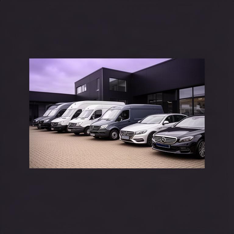 Clean branded delivery vans and executive cars lined up outside a Croydon business premises