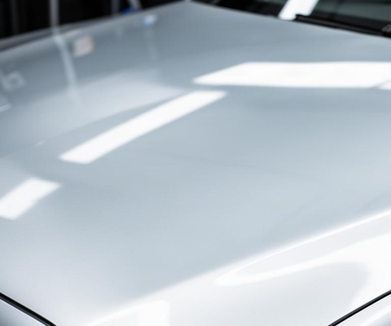 Silver Mercedes bonnet with clear metallic reflection after water spot removal