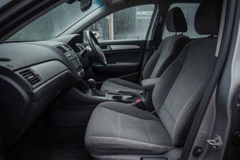 Neglected car interior with dull trim before odour treatment and detailing