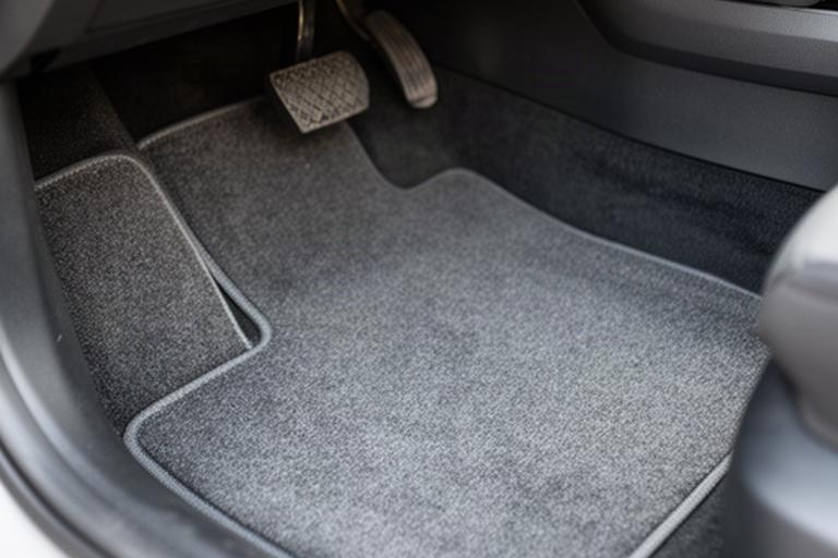 Freshly extracted front footwell carpet after deep car cleaning